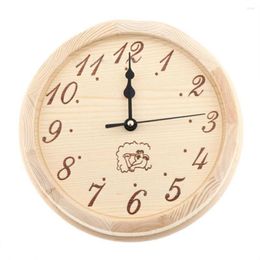 Wall Clocks Sauna Clock No Glass Or Plastic Cover Wooden Simple Timer For Living Room Bedroom Home Decoration