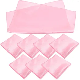 Table Napkin Satin Folded Cup Floral Hair El Towel Solid Colour Cloth Red Absorbent Restaurant 8pcs (peach Pink 43 43cm)