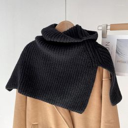 Scarves Winter Knit Pullover Women's Fashion Clothing Accessories Neckwear Solid Korean Versatile Neck Cover Knitted Shawl