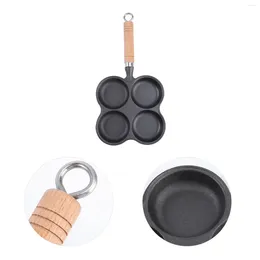 Pans Egg Frying Pan 4- Cup Non Cooker Cast Skillet Omelet For Chinese Swedish Pancake Making ( Black )