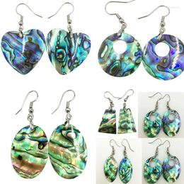 Dangle Earrings Zealand Abalone Shell Beads Pair WFH705