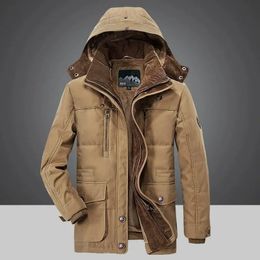 Winter Men's Jacket Thicken Warm Windbreaker Hooded Zipper Medium Length Coats Outdoors Male Parka Minus 40 Degrees M7XL 240124