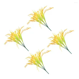 Decorative Flowers Simulated Rice Fake Wheat Ears Home Decor For Artificial Stalks Realistic Simulation