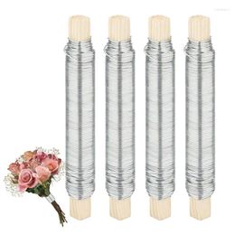 Decorative Flowers Florist Wire 4 Rolls Garden Flexible Fine Durable Easy To Apply Galvanised Multifunctional Bouquet For Flower