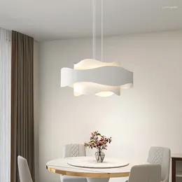 Pendant Lamps White LED Lights Modern Simple Living Room Study Lamp Dining Office Bar Restaurant Home Deco Hanging Light