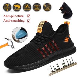 Work Safety Shoes Summer Breathable Men Air Cushion Work Protective Sneakers Anti-Puncture Work Shoes Male Steel Toe Shoes 240130