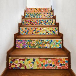 Wall Stickers Colorful Ceramic Tile Stairs Stair Sticker Decals Home Decoration Stairwell