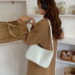 Evening Bags Vintage PU Leather Tote Crossbody For Women Small Wallet Handbag Underarm Bag Ladies Simple Daily Shoulder