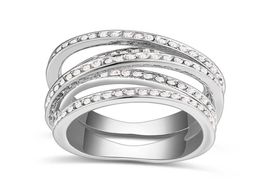 New arrival for famous brands design nickel plated Spiral wedding rings made with Austrian elements crystal gift5267767