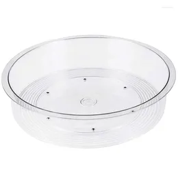 Hooks Turntable Cabinet Organizer Clear Kitchen Storage For Pantry Countertop Table Shelf Clear/Round 12Inc