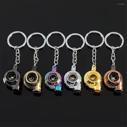 Keychains Automobile Refitting Turbocharged Metal Keychain Vehicle Blower Key Ring Car Chains Pendant Boyfriend Creative Gift