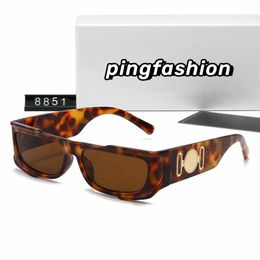 New 8851# Sunglasses for woman man size 58mm UV400 black PC frame Leopard print lens glasses High quality sun glasses Anti-allergic mens womens polarizer Eyeglasses