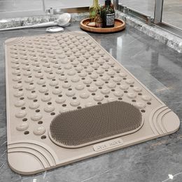 Non-Slip Bathtub Mat PVC Safety Shower with Drain Hole Bathroom Mat Creative Massage Foot Mat Easy To Clean Bathroom Accessories 240130