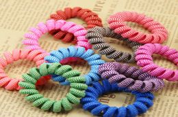 Mixed Colours Gift Telephone Line Gum Elastic Hair Band For Girl Rope candy Colour Tie Hair Ring Rops Women Headdress Tool5775350