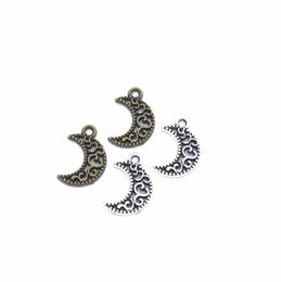 800pcs lot Moon Charms Crescent Moon Charm pendant beads Filigree Antique Silver antique bronze 1812 mm5674767