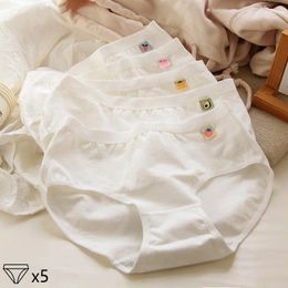 Women's Panties 5Pcs/set Cotton Cute Girls Briefs Solid Underwear Sexy Women Breathable Soft Underpants Female Lingerie Shorts