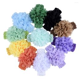 Hair Accessories 1 Pcs Borns Baby Girls Headbands Chiffon Big Flower Soft Strecth Band For Infants Toddlers