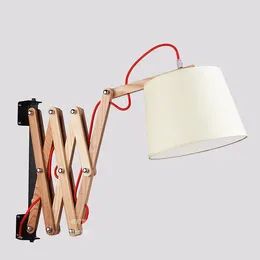 Wall Lamp Nordic Retro Bedroom Decor Creative Folding Solid Wood Reading For Living Room Dining