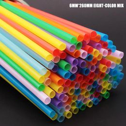 Disposable Cups Straws 1000 Pieces 190mm 260mm Colour Black White Long Flexible Wedding Party Supplies Plastic Kitchen Accessories