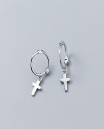 fine Jewellery smooth solid silver 925 gold cross hoop huggie fashion Jewellery earring manufacturer in China6481554