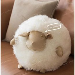 Pillow 34x30x30cm Sheep Ball Real Wool Cute Sofa Living Room Birthday Gift