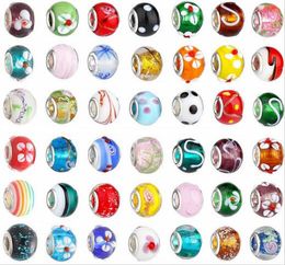 2015 New Glass Beads Charms pretty European Murano Glass Biagi Large Big Hole Rroll Beads Fit For Charm BraceletsNecklace Mix Col1346233