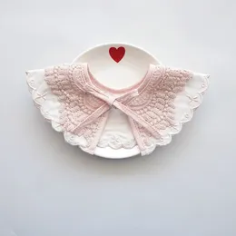 Hair Accessories HoneyCherry Baby Bibs 360 With Lace Girl Scarf Lace-up Feeding False Collar Stuff Cute Infant Born Things 95% Cotton