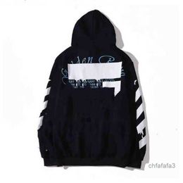 Mens Hoodies Sweatshirts Off Style Trendy Fashion Sweater Painted Arrow Crow Stripe Loose Hoodie and Womens t Shirts Offs White Hot Ay JFV5