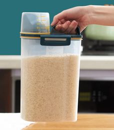 Sealed Rice Barrel Kitchen Organiser Food Container For Grain Flour Storage Box Transparent Organiser Convenien 240125