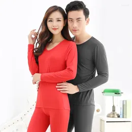 Men's Thermal Underwear Men Winter Thin Warm Shaven Women Base Autumn Thickened Solid Cotton Long Johns Sets