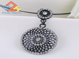 Sticks Jewelry Geometric Trendy Necklace Zinc Alloy Round Hollow Out Rhinestone Rope Chain Charm Choker Necklace4103620