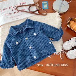 Jackets Children's Jacquard Denim Jacket Autumn Baby Solid Colour Kids Coat