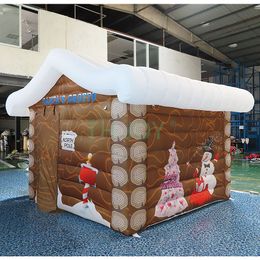 5x5x3.5mH (16.5x16.5x11.5ft) outdoor activities 2024 newest christmas house inflatable santa grotto portable inflatable tent for party