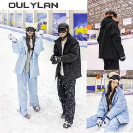 Skating Skiing Suit Set Men Women Winter Plus Size Outdoor Sports Windproof Waterproof Warmth Ski Clothing Set S-5XL 240122