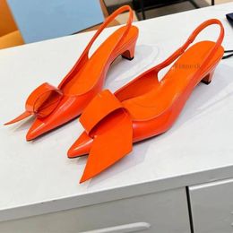 Sandals Summer Fashion Pointed Toe Women Slingbacks Sexy High Heels Concise Genuine Leather Party Dress Shoes Woman 2024