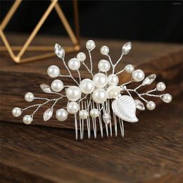 Hair Clips Handmade Mini Combs For Bride Wedding Simple Pearl Rhinestone Hairpins Side Flower Headpieces Women Party Use