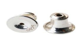 Solid 925 Sterling Silver Earnut Silicon Friction Earring Back Stoppers Bullet Insert to Pearl Beads 1pair7989813