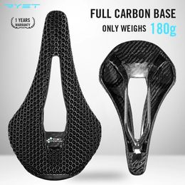 RYET 3D Printed Saddle Ultralight Full Carbon 180g Bicycle Seat Road MTB Mountain Gravel Seating For Men Women Cycling Bike Part 240131
