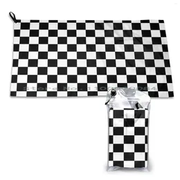 Towel Black White Check Bath Mat Quick Dry Gym Sports Portable Peacock Feathers Top Aesthetic Stuff Animal