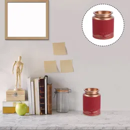 Storage Bottles Cereal Container Tinplate Tea Sealed Packing Box Canister Red Simple Jar Sturdy