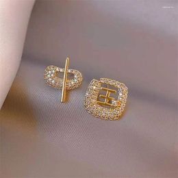 Stud Earrings Chinese Characters Compact Delicate Mosaic Rhinestone Semi-precious Stones "China" Ear Studs