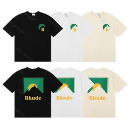 24ss Rhude Mens T-shirt High quality Tees Designer Casual Fashion Short Sleeve Santo printed cotton casual short sleeve T-shirt Men Women Round neck Tshirts US Size 009