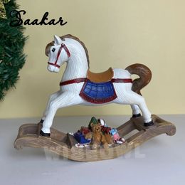 SAAKAR Resin Cute Horse Figurines Creative Retro Animal Statue Home Living Room Desktop Christmas Decoration Accessories Objcts 240127