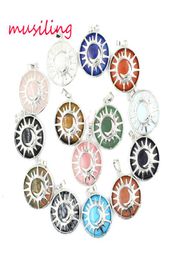 Pendants Pendulum Moon and Sun Jewelry For Women Natural Stone Crystal Charms European Reiki Healing Amulet Fashion Mens Jewelry2897965