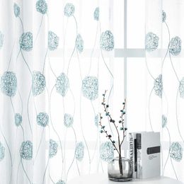 Curtain Sheer Window Short Kitchen Styles Voile Tulle For Bedroom Living Room Embroidered Panel Home Decor