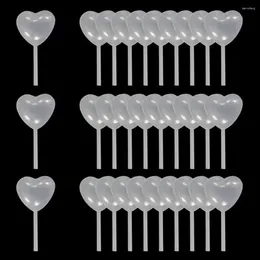 50pcs 4ml Transparent Liquid Dropper Portable Heart Shape Plastic Squeeze Injector Birthday Party