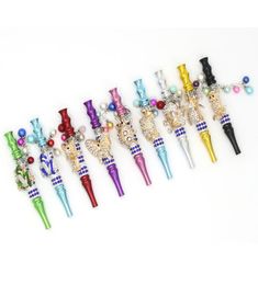 Bling Blunt Holder Hookah Mouthpiece Tips Pendant Shisha Animal Skull Shaped Filter Jewelry Diamond Smoking pipe Tool9700270