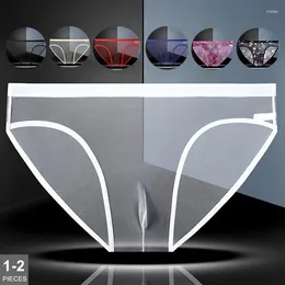 Underpants Briefs Men Quick-Drying Transparent PCS For Panties Breathable Men's U Convex Solid Underwear 1-2 Ultra Thin Color/Printed