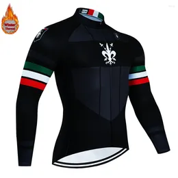 Racing Sets Winter Jacket Suit Men Cycling Jersey Fleece Warm Long Sleeve Coat Outdoor Windproof MTB Clothes Ropa Ciclismo