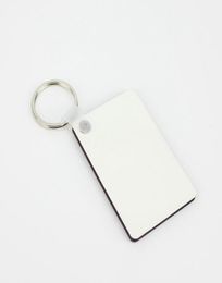 MDF Blank Key Chain Rectangle Sublimation Wooden Key Tags For Heat Press Transfer Po Logo Doublesided Thermal Printing Gift ZZ6477851